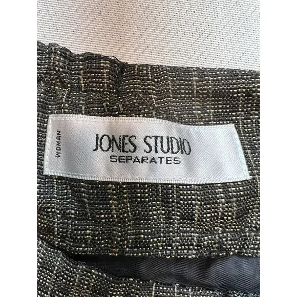 Jones Studio Women's Tweed Pencil Skirt Flat Front Size 24W Tan Back Slit Zip - Picture 3 of 11